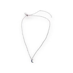 Marina De Buchi Moon Charm Pendant Chain Necklace Silver Tone 16 to 19in